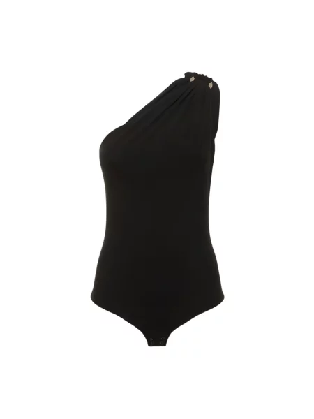 Koszulka Michael Kors z dżerseju na jednym ramieniu czarna