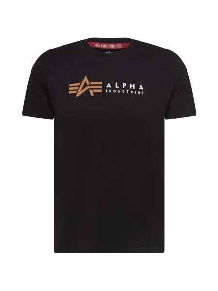 ALPHA INDUSTRIES Tricou negru maro deschis alb