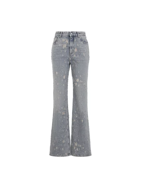 Jeansy Alexander Mcqueen z przetarciami niebieskie