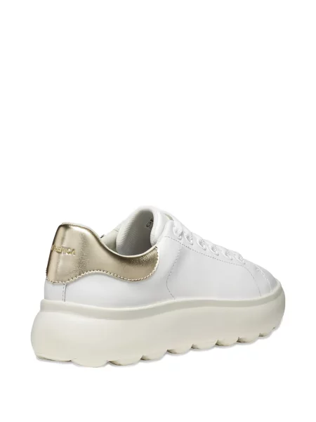 Fűzős bőr sneaker Geox fehér