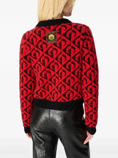 Dzianinowy kardigan Marine Serre czerwony