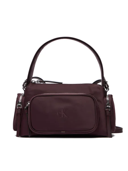 Kabelka Calvin Klein Pocket Bag W/ Strap Bordová fialová