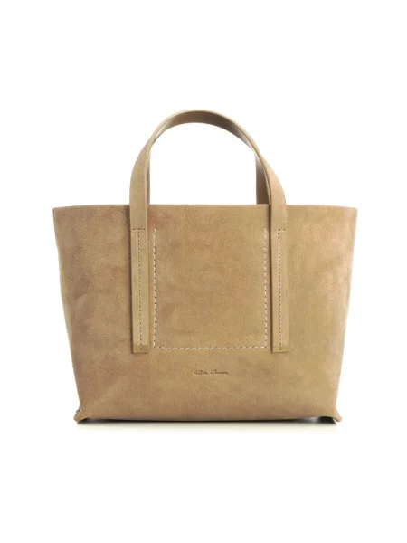 Shopperka Rick Owens skórzana beżowa