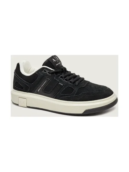 Armani Exchange Sneakers | piele întoarsă negru