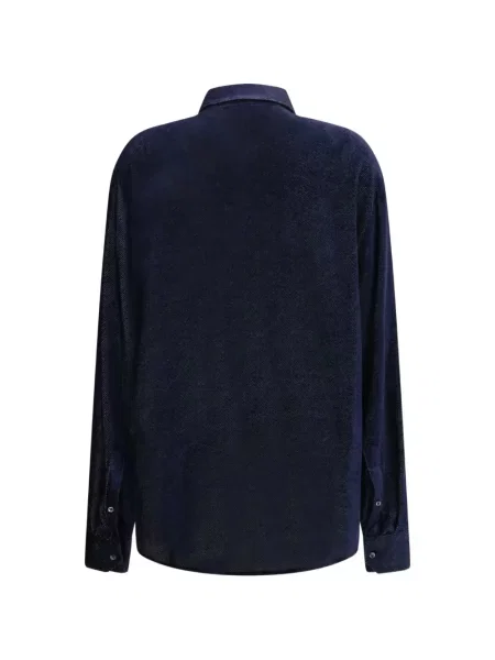 Cămașă Giorgio Armani de catifea albastru