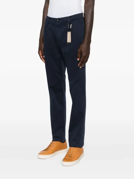 Pantaloni chino Manuel Ritz plisate din țesătură twill albastru