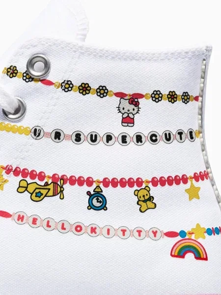 Converse x Hello Kitty Chuck Taylor All Star HI tornacipők női fehér