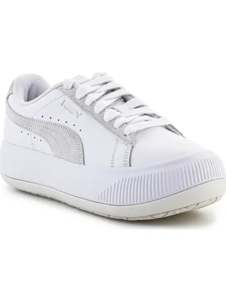 Sneakerși Puma Suede din piele de căprioară alb