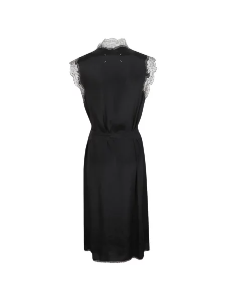 Rochie midi Maison Margiela din dantelă negru