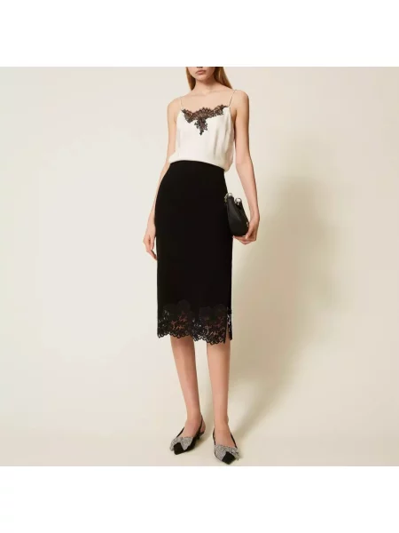 Spódnica midi Twinset czarna