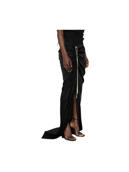 Sukienka Rick Owens asymetryczna drapowana czarna