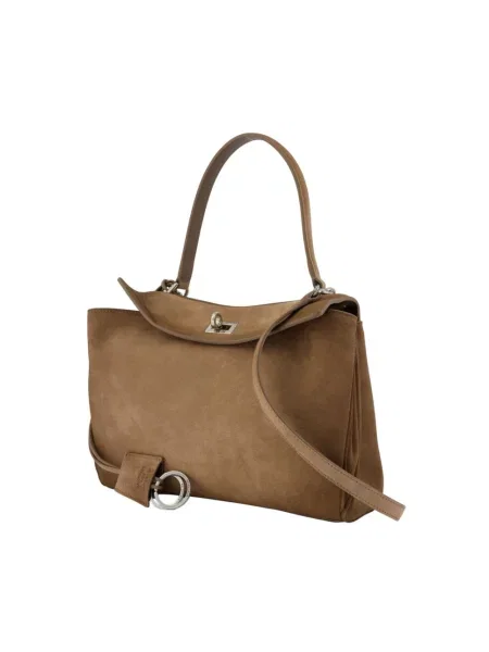 Torebka crossbody Balenciaga zamszowa brązowa