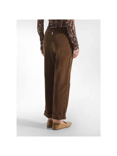 Pantaloni Deha de catifea maro