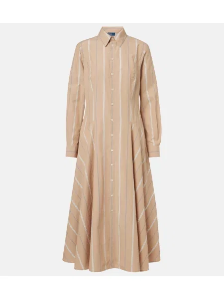 Rochie tip cămașă Polo Ralph Lauren cu dungi bej