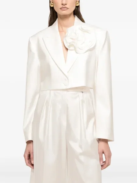 Sacou Nissa cu model floral alb