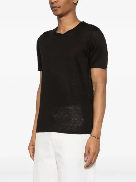 Tricou 120% Lino cu decolteu rotund negru