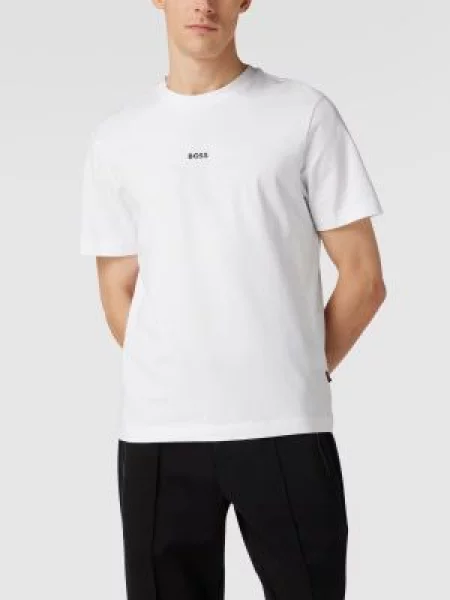 BOSS t-shirt BOSS ORANGE gładki biały