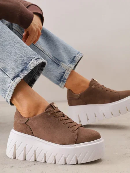 Sneakers VICES pe platformă chunky Tassi închis bej