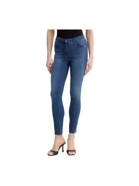 Skinny jeansy skinny Patrizia Pepe niebieskie