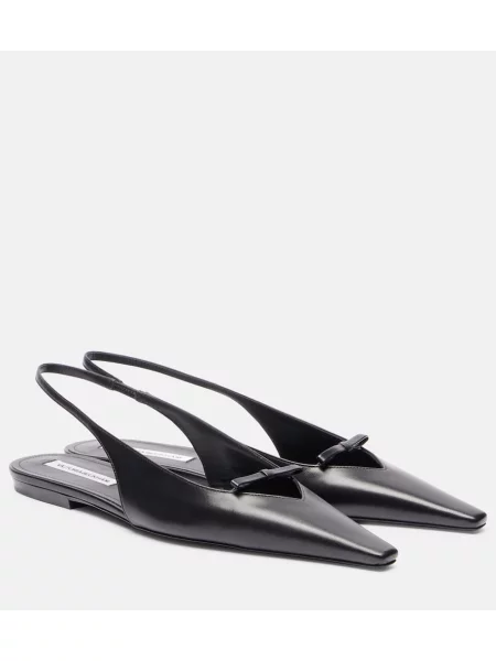 Balerini Victoria Beckham din piele slingback negru
