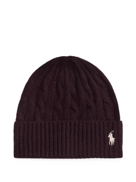 Matlasat papuci de casă Polo Ralph Lauren tricotate maro