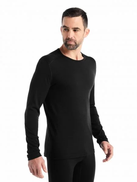 Pánske termo tričko Icebreaker Oasis black čierna