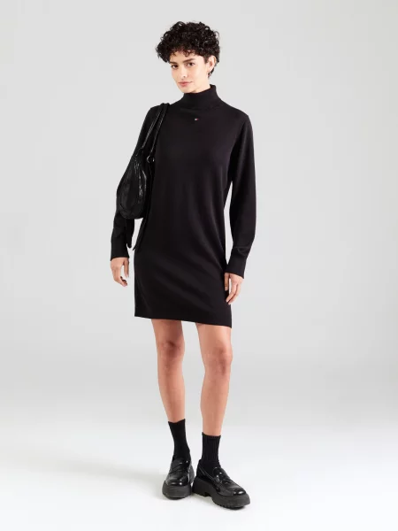 Tommy Jeans Pletené šaty ESS' čierna