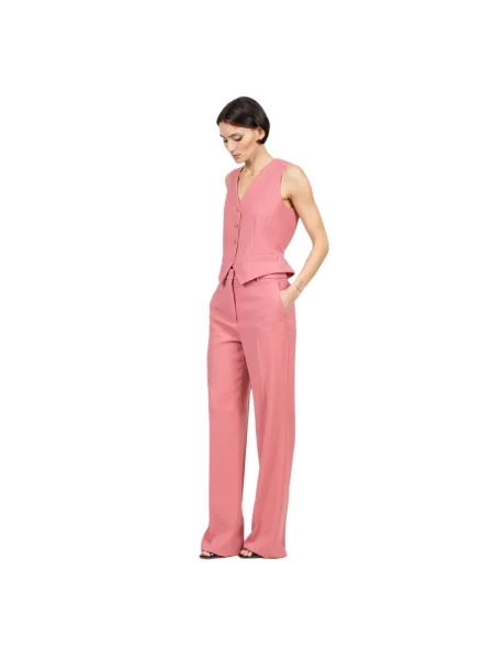 Spodnie Max Mara Studio wełniane różowe