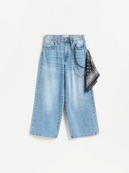 Reserved Джинси baggy з ланцюжком і банданою синій