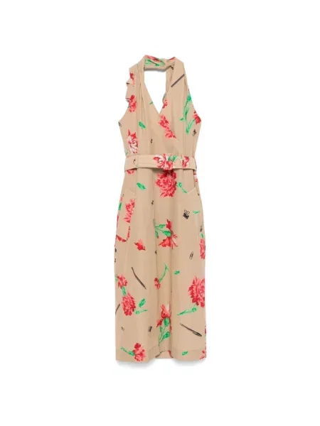 Sukienka midi Moschino beżowa