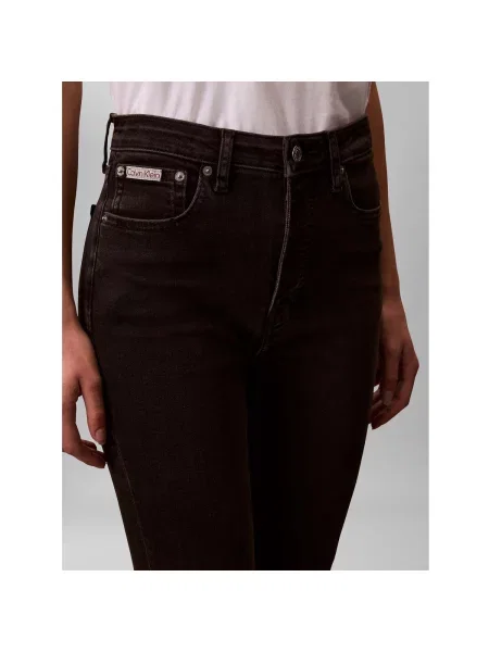 Skinny fit džínsy Calvin Klein Jeans s vysokým pásom čierna