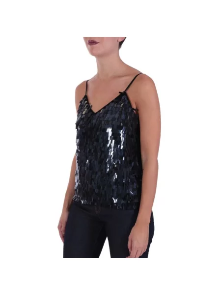 Top Pinko z cekinami czarny