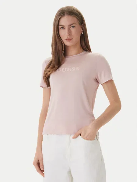 Guess T-shirt Regular Fit ružičasta