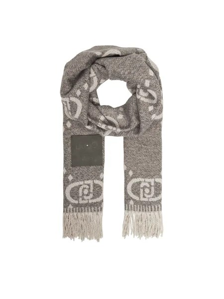 Liu Jo Šal Stola Maxi Oval Siva bijela