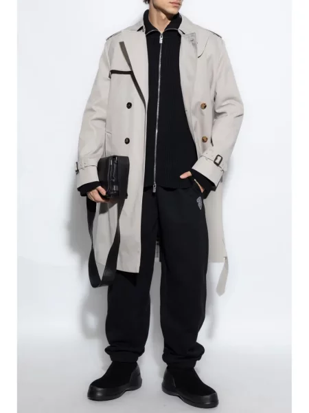 Pantaloni sport Burberry cu autograf negru