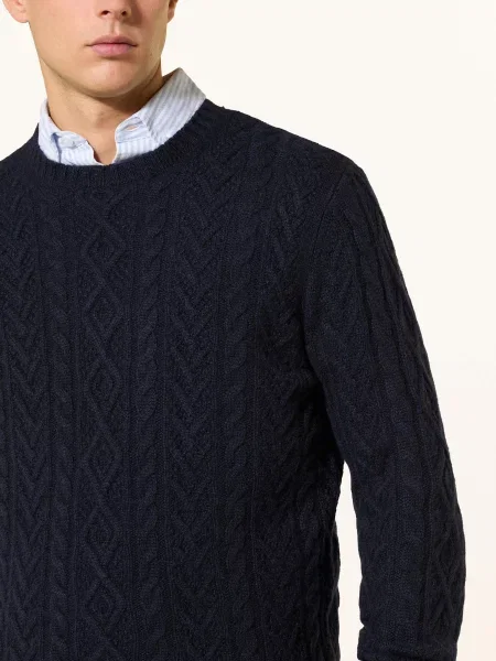 Strokesman's Sweter Z Kaszmiru blau granatowy