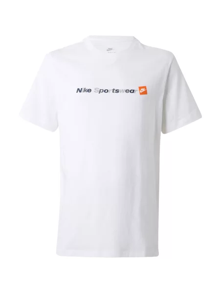Nike Sportswear Tricou bleumarin / gri / portocaliu alb