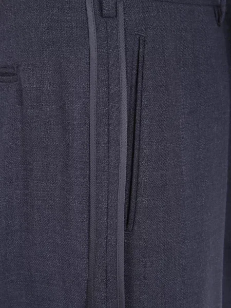 Pantaloni Paul Smith de lână cu dungi albastru