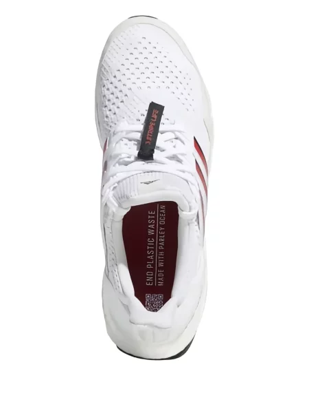 Top Adidas alergare cu decolteu în V alb