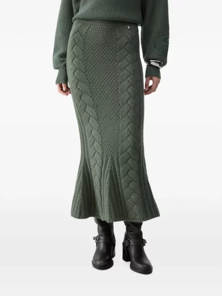 Fustă midi Liu Jo tricotate verde