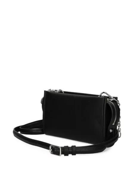 Geanta crossbody Lacoste cu autograf negru