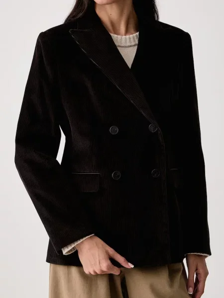 Вельветовый двубортный пиджак Weekend Max Mara