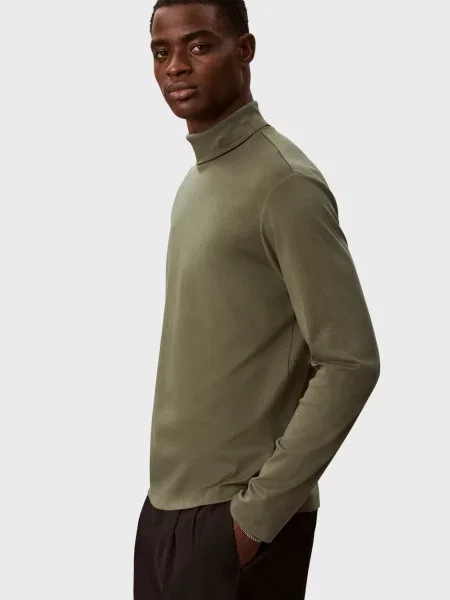 Легкий лонгслів Calvin Klein оливковий