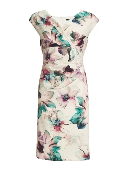 SWING Rochie crem / pin / mov liliachiu / mov zmeură verde
