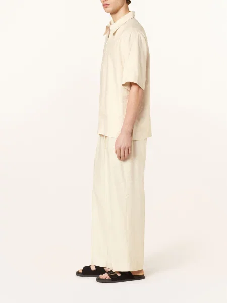 Chino Kalhoty Kay Relaxed Fit S Lnem béžová