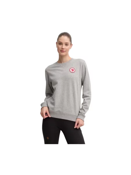 Bluza Fjällräven z logo w kolorze melanż szara