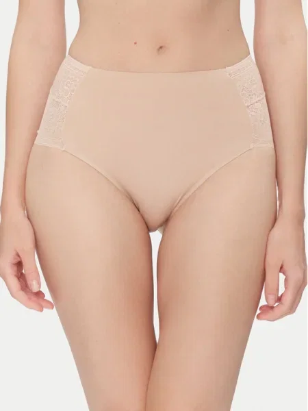 YSABEL MORA Chiloți clasici cu talie înaltă bej