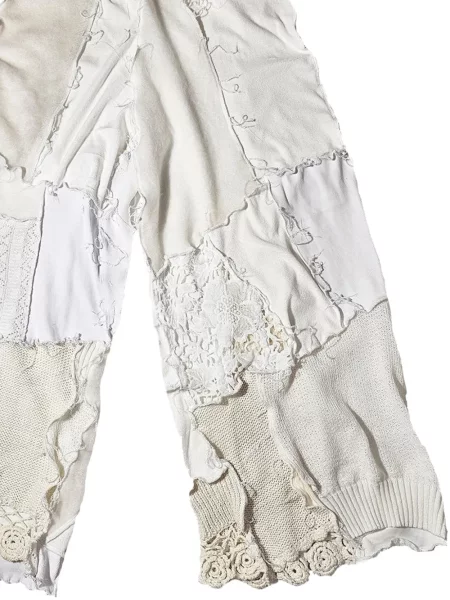 Pantaloni Borbala alb