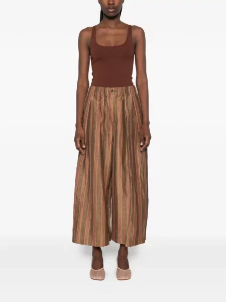 Pantaloni palazzo Uma Wang cu dungi maro