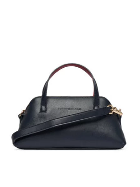 Ročna torba Tommy Hilfiger Th Buckle Mini Tote Mornarsko modra
